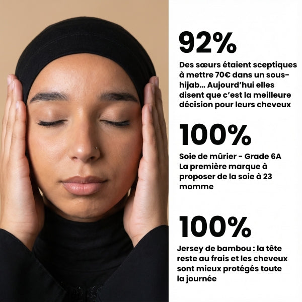 SOUS-HIJAB SOIE DE MÛRIER — pour des cheveux protégés